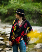 Load image into Gallery viewer, Black and Red Leaf Sheer Kimono