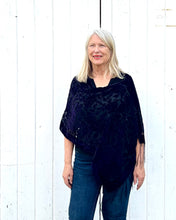 Load image into Gallery viewer, Black Velvet Burnout Shawl