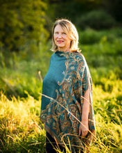 Load image into Gallery viewer, Turquoise and Tan Shawl