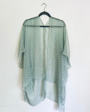 Load image into Gallery viewer, Turquoise Blue Polka Dot Sheer Kimono