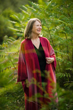 Load image into Gallery viewer, Red and Pink Fleece Blanket Poncho