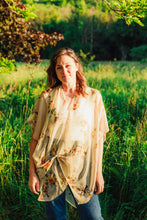 Load image into Gallery viewer, Beige and Coral Floral Sheer Kimono