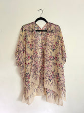 Load image into Gallery viewer, Beige and Soft Pink Small Floral Sheer Kimono