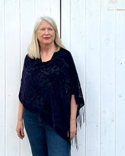 Load image into Gallery viewer, Black Velvet Burnout Shawl