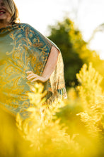 Load image into Gallery viewer, Turquoise and Tan Shawl