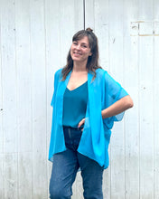 Load image into Gallery viewer, Turquoise Chiffon Kimono