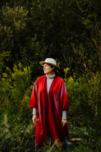 Load image into Gallery viewer, Red and Pink Fleece Blanket Poncho