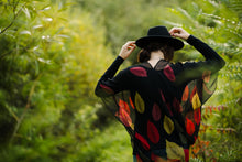 Load image into Gallery viewer, Black and Red Leaf Sheer Kimono