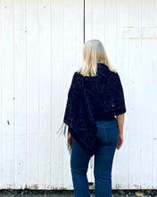 Load image into Gallery viewer, Black Velvet Burnout Shawl