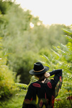 Load image into Gallery viewer, Black and Red Leaf Sheer Kimono