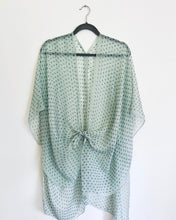 Load image into Gallery viewer, Turquoise Blue Polka Dot Sheer Kimono