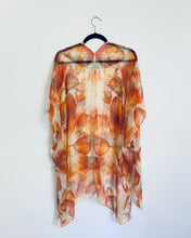 Load image into Gallery viewer, Burnt Orange Leaves Sheer Kimono