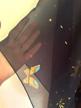 Load image into Gallery viewer, Navy Blue and Yellow Butterfly Floral Sheer Kimono