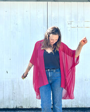 Load image into Gallery viewer, Red Sheer Kimono