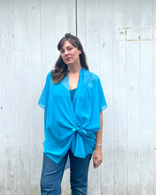 Load image into Gallery viewer, Turquoise Chiffon Kimono