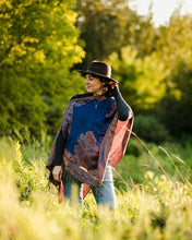 Load image into Gallery viewer, Royal Blue and Rust Reversible Shawl