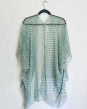 Load image into Gallery viewer, Turquoise Blue Polka Dot Sheer Kimono