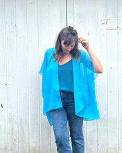 Load image into Gallery viewer, Turquoise Chiffon Kimono