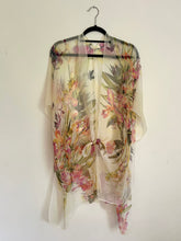 Load image into Gallery viewer, White Tropical Floral Sheer Kimono