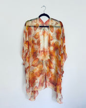 Load image into Gallery viewer, Burnt Orange Leaves Sheer Kimono