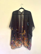 Load image into Gallery viewer, Navy Blue and Yellow Butterfly Floral Sheer Kimono