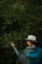 Load image into Gallery viewer, Turquoise and Tan Shawl