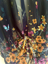 Load image into Gallery viewer, Navy Blue and Yellow Butterfly Floral Sheer Kimono