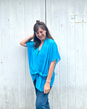 Load image into Gallery viewer, Turquoise Chiffon Kimono