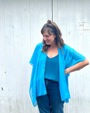 Load image into Gallery viewer, Turquoise Chiffon Kimono