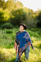 Load image into Gallery viewer, Royal Blue and Rust Reversible Shawl