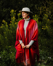 Load image into Gallery viewer, Red and Pink Fleece Blanket Poncho