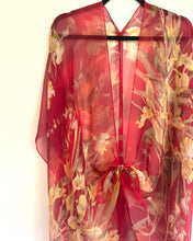 Load image into Gallery viewer, Red and Brown Sheer Kimono