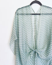 Load image into Gallery viewer, Turquoise Blue Polka Dot Sheer Kimono