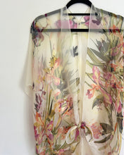 Load image into Gallery viewer, White Tropical Floral Sheer Kimono