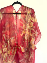 Load image into Gallery viewer, Red and Brown Sheer Kimono