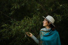 Load image into Gallery viewer, Turquoise and Tan Shawl