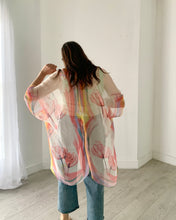 Load image into Gallery viewer, Pink and Yellow Ultra Sheer Kimono
