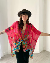 Load image into Gallery viewer, Hot Pink Butterfly Sheer Kimono