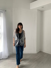 Load image into Gallery viewer, Grey and White Ultra Sheer Kimono