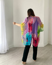 Load image into Gallery viewer, Purple and Yellow Floral Sheer Kimono