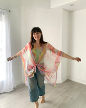 Load image into Gallery viewer, Pink and Yellow Ultra Sheer Kimono