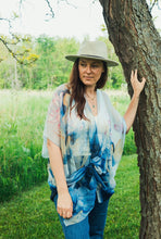 Load image into Gallery viewer, Blue Water Lily Floral Sheer Kimono