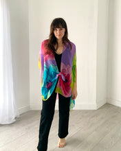Load image into Gallery viewer, Purple and Yellow Floral Sheer Kimono
