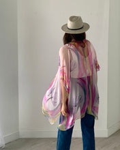 Load image into Gallery viewer, Pink and Yellow Ultra Sheer Kimono
