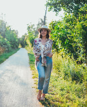 Load image into Gallery viewer, Pale Pink Tropical Floral Sheer Kimono