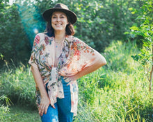 Load image into Gallery viewer, Light Coral Tropical Floral Sheer Kimono