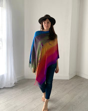 Load image into Gallery viewer, Purple Rainbow Reversible Paisley Pashmina Draped Shawl
