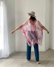Load image into Gallery viewer, Pink and Yellow Ultra Sheer Kimono