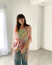 Load image into Gallery viewer, Pink and Yellow Ultra Sheer Kimono