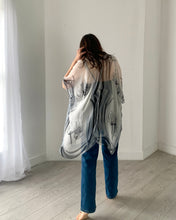 Load image into Gallery viewer, Grey and White Ultra Sheer Kimono